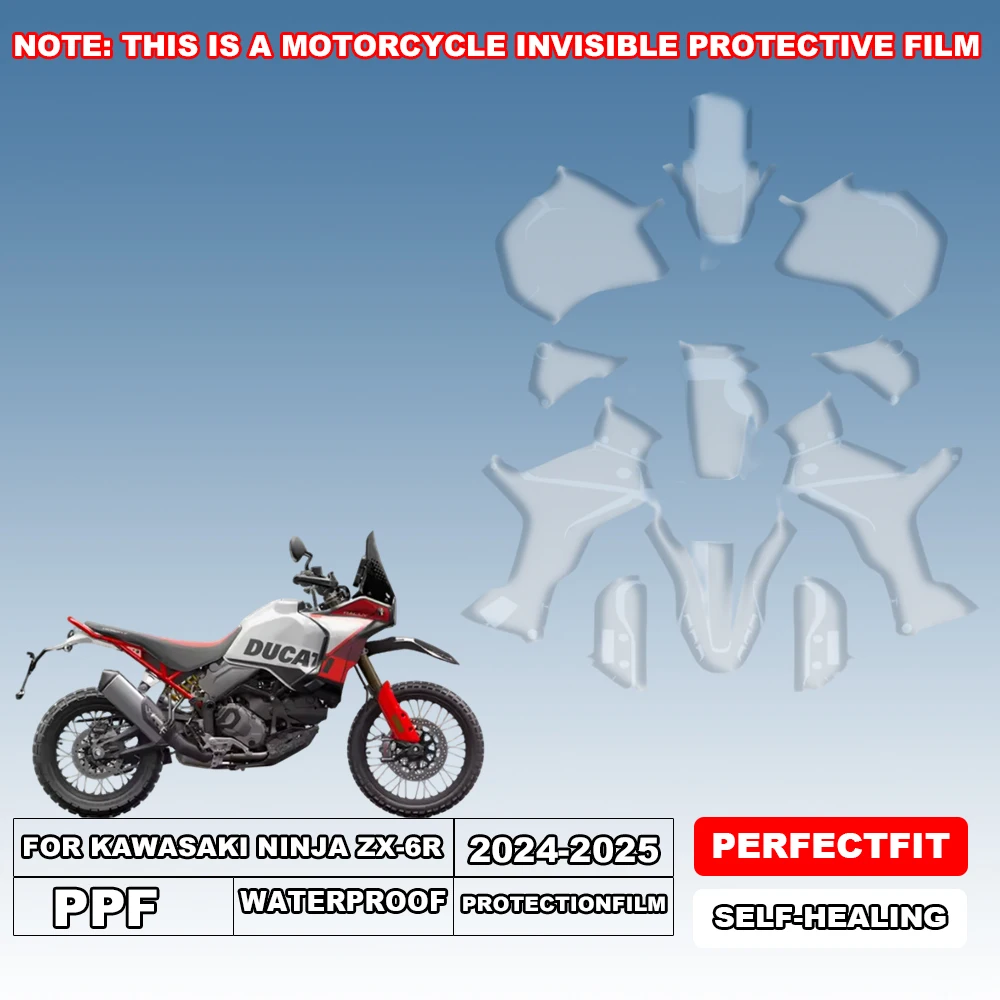 Motorcycle PPF For Ducati Desert X Rally 2024-2025 Paint Protection Film Anti-Scratch Self-Healing Waterproof Clear Body Guard