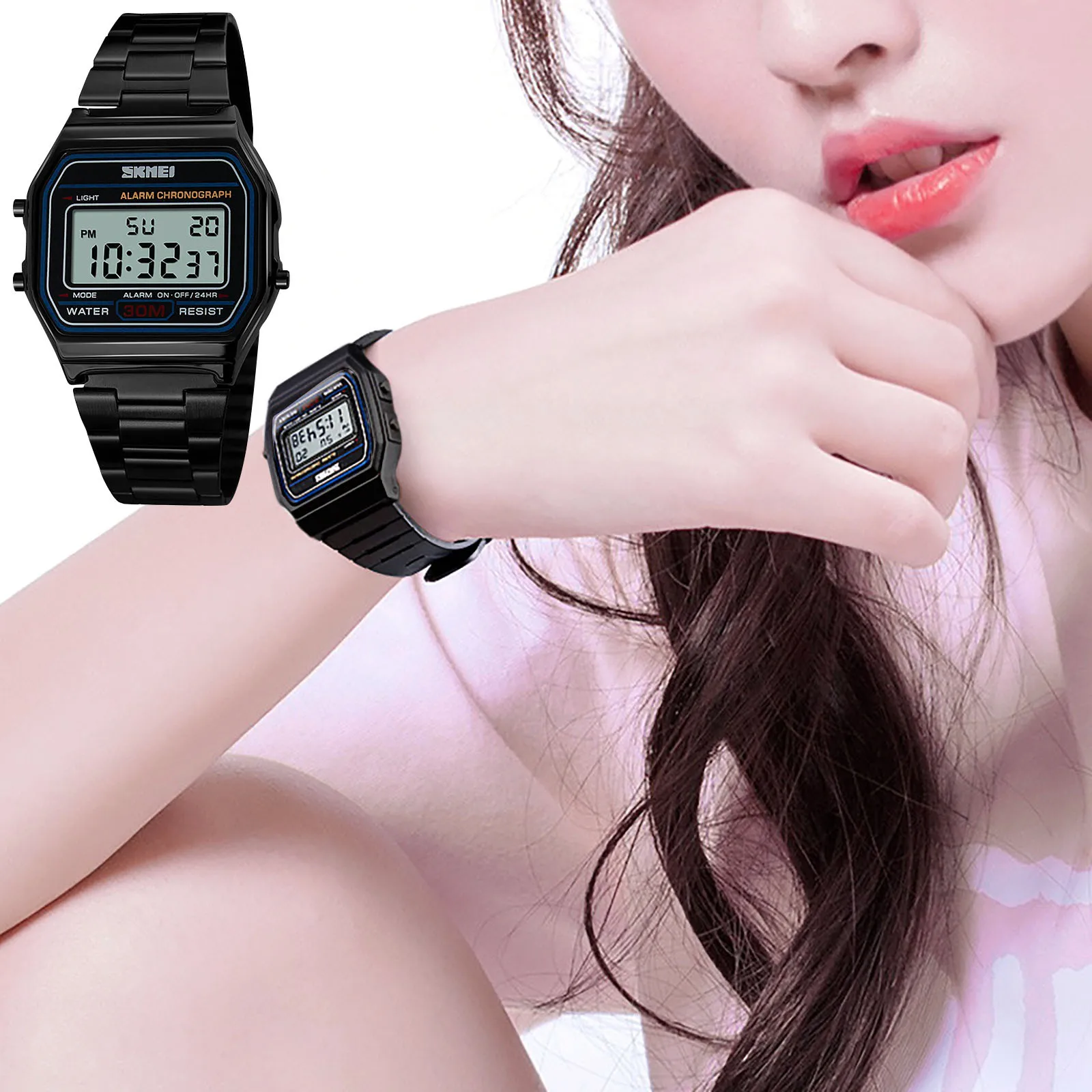 

Sports Electronic Watch Men And Women Square Junior High School High School Students Led Digital Watches