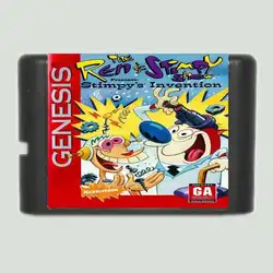 Ren & Stimpy Show Presents - Stimpy's Invention Region Free 16Bit MD Game Card For Sega Mega Drive For Genesis