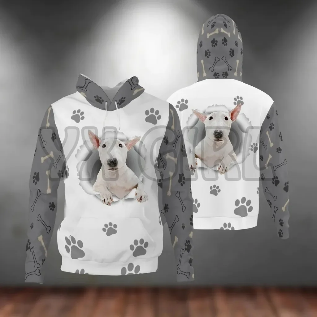West Highland White Terrier-Paw Dog  3D Printed Hoodies  Unisex Pullovers Funny Dog Hoodie Casual Street Tracksuit