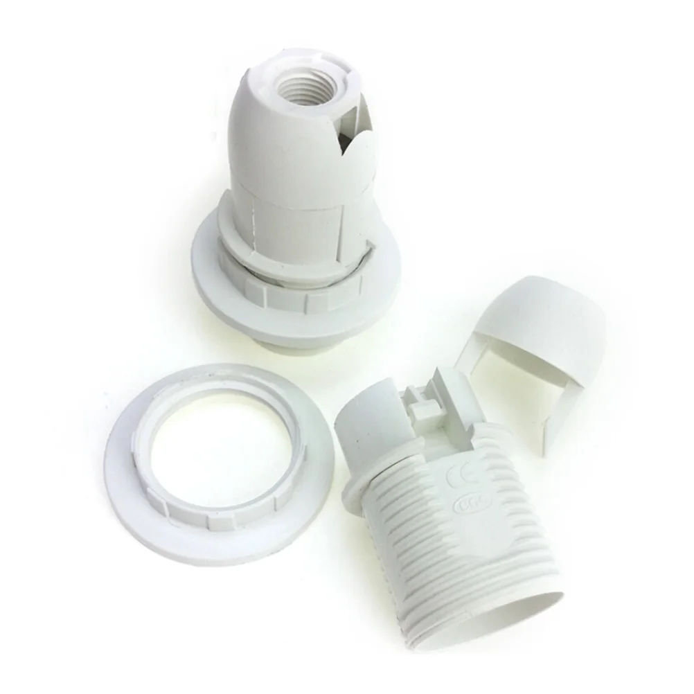 Mini Screw E24 M10 Light Bulb Lamp Base Holder Pendant Socket Lampshade Collar 220V 110v Black/White E2