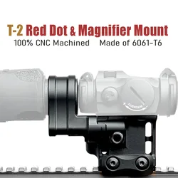 SKWoptics Tactical T2 Red dot Magnifier Mount for Picatinny Rail H57mm/2.25 inch