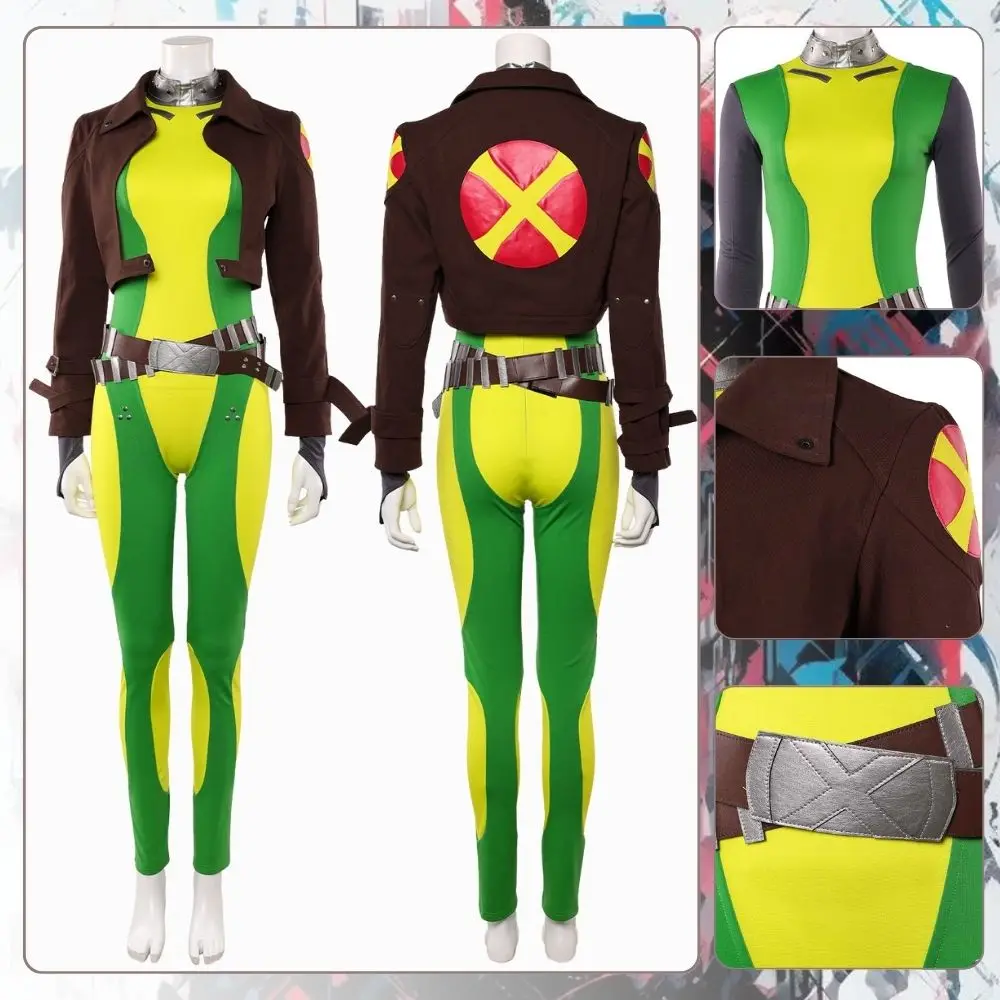 

Комбинезон для косплея Rivals Rogue, костюм для взрослых женщин, куртка, пальто, боди, наряды для ролевых игр, карнавальный костюм на Хэллоуин