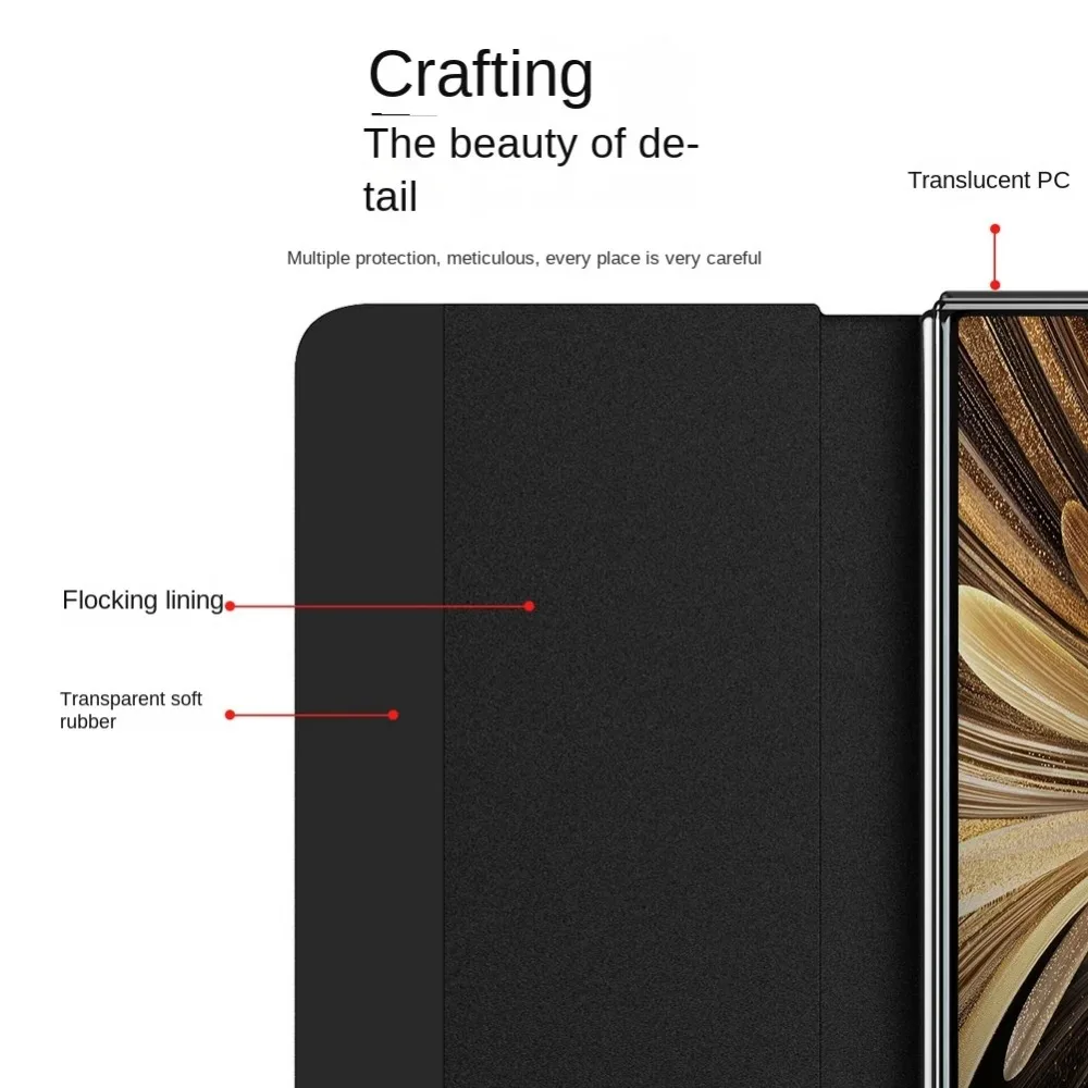 Роскошный деловой кожаный чехол для телефона с личи для Honor Magic V5, умный чехол для сна с магнитной кожаной подставкой, защитный чехол для камеры