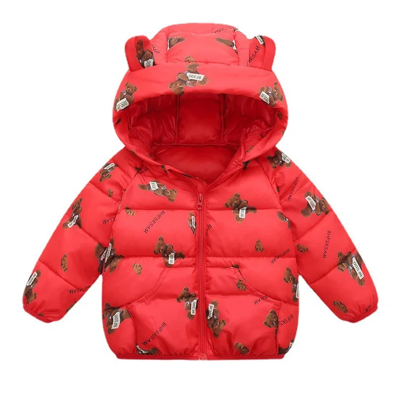 Fashion Infant Toddler Down Jackets Winter Down Jackets For Baby Girls Outerwear Boys Cartoon Bear Coat  New Children\'s Clothing