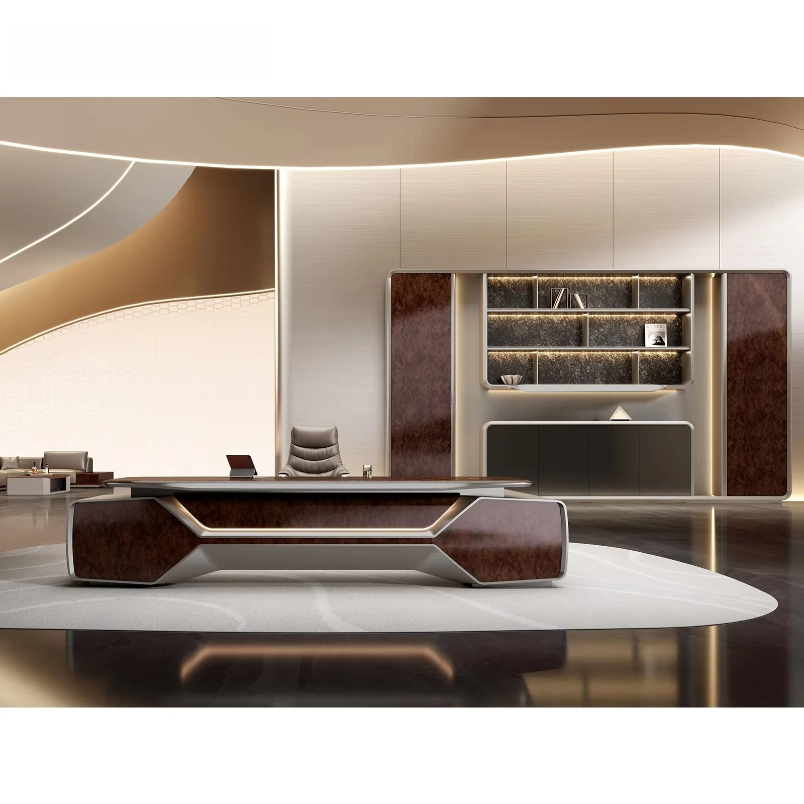 #`Italian Luxury Piano Paint Conference Table Oval Executive Boardroom Furniture for Premium Office