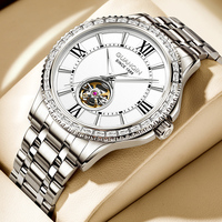 GUANQIN Watches for Man Automatic Mechanical Tourbillon Stainless Steel Crystal Business Leisure Luminous Waterproof Men's Watch