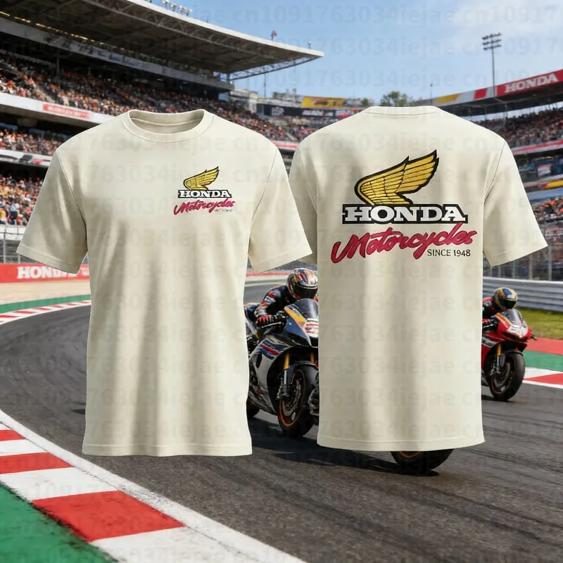 

Honda 2026 Hot Honda Authorized Clothing Summer Short Sleeve T-Shirt Car and Motorcycle Clothing Comfortable Cotton Car Pattern