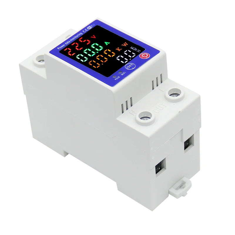 Factory Din Rail Power Energy Meter for Tuya WIFI Smart Electricity Meter Monitor Voltage Curve Ammeter