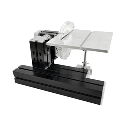 Mini Bench Saw Table Saw Angle Adjustable Cutter for Wood Plastic Plexiglass Soft Metals (With Protective Cover)