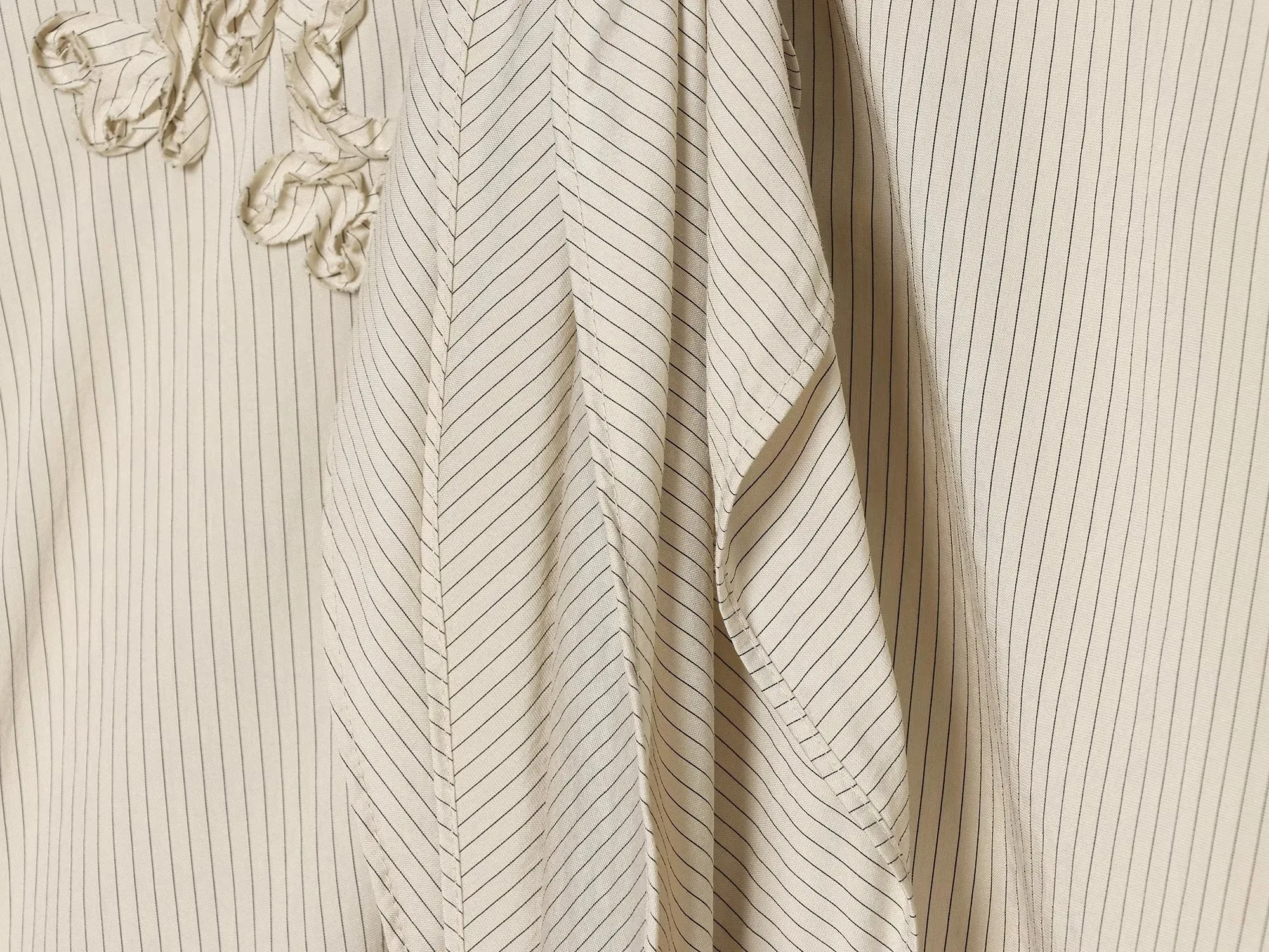 Gestreifte Hemden für Damen, Vintage, elegant, mit Puffärmeln, Sommer, neue High-Street-Kleidung, Freizeit, einreihig, mit Reverskragen. – Detail 8