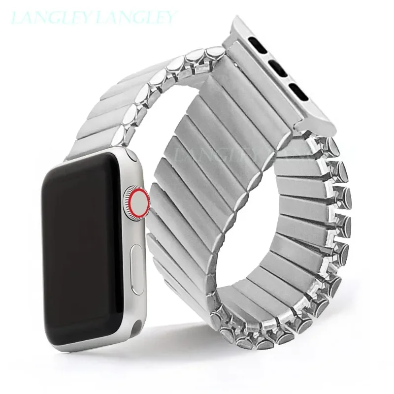 for Apple Watch 8 7 41mm 45mm for Ultra 49mm Band Stainless Steel Strap Stretch Expansion Metal Band for iWatch 6 5 4 42mm 44mm