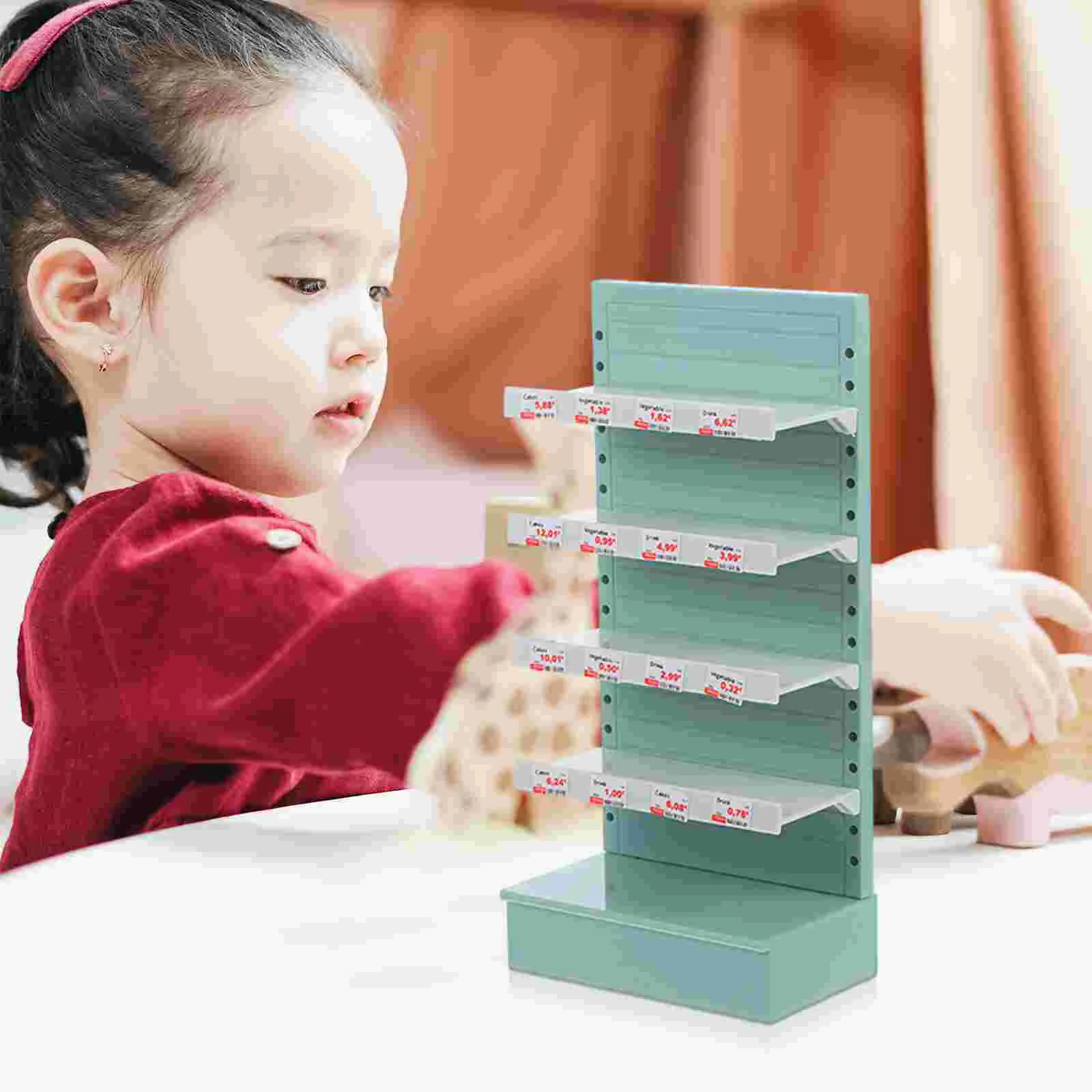 Children's Supermarket Shelves House Mini Rack Stand Bookcase Bookcases Goods Shelf Accessory Miniature Toy Room