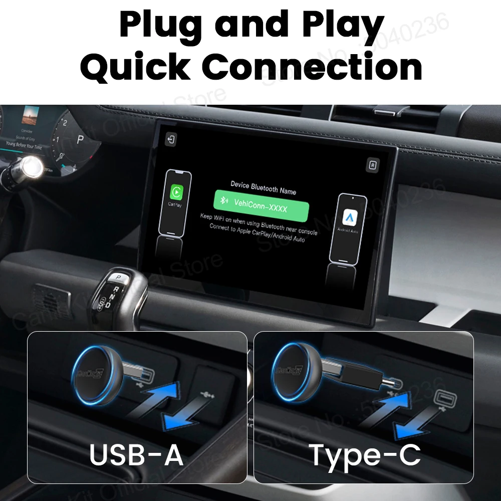 Nuevo CarlinKit 5.0 Mini Ultra3 inalámbrico Android Auto y CarPlay 2 en 1 adaptador inalámbrico WIFI Bluetooth Auto Connect Smart Mini Box Plug and Play para autos