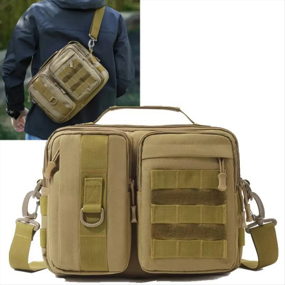 (ABYM) Tactical Fishing Chest Bag Molle Outdoor Gear Shoulder Bag Bait Storage Fanny Pack Outdoor Sports Gear