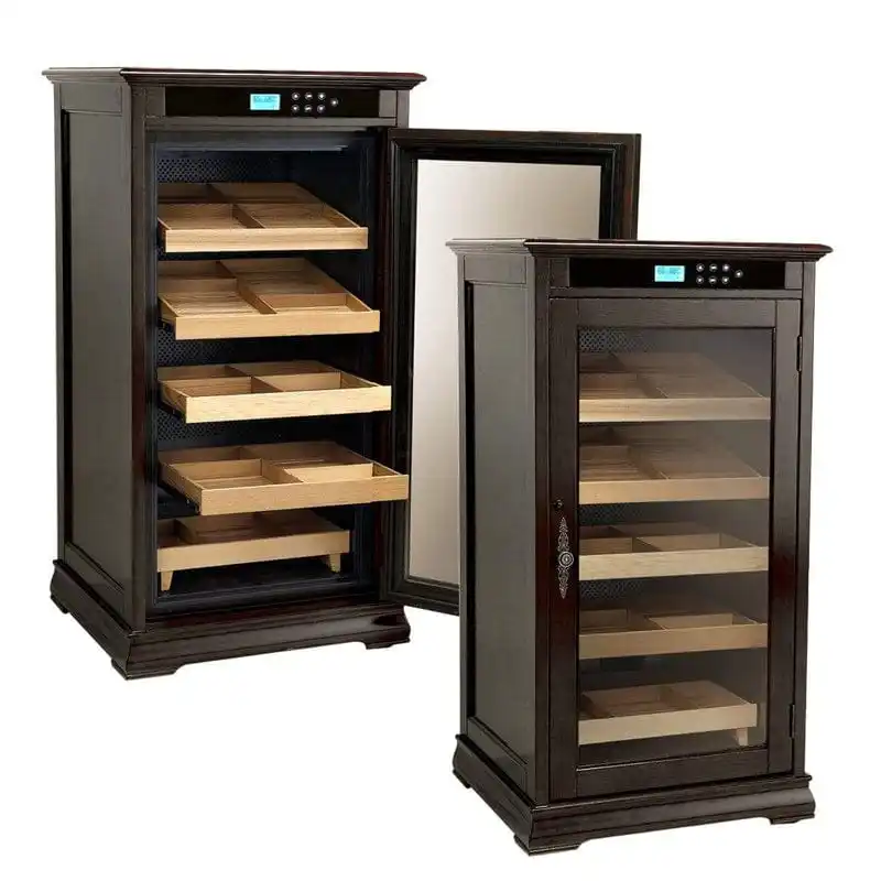 Smart Climate Controlled Electronic Cabinet Humidor 1250 Cigars Spacious Cooler Glass Door Display Cigar Humidor Cabinet