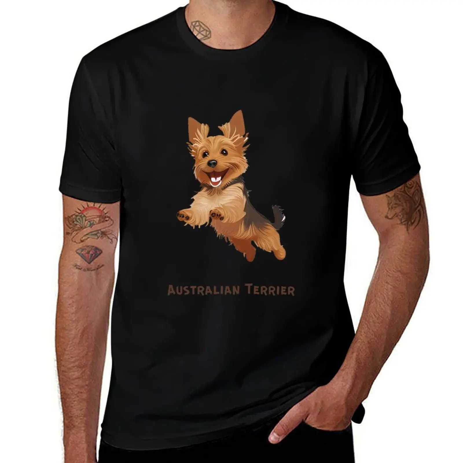 Terrier Australian T-Shirt Basic Crew Neck Short Sleeve Top
