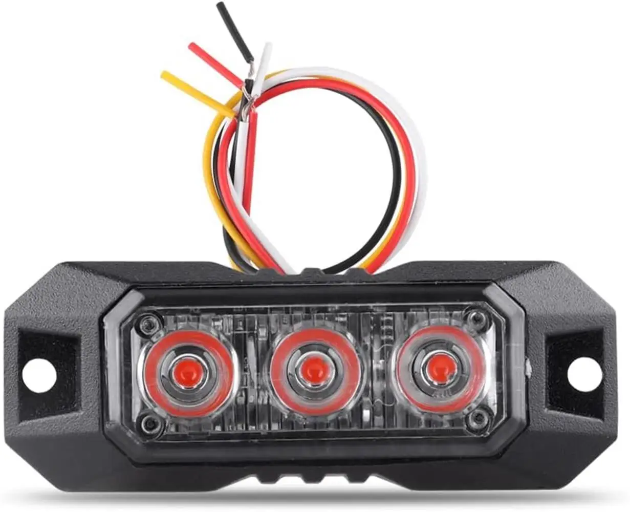 3 LED blinkende Blitzlichter für LKW-PKW-Fahrzeug LED-Mini-Kühlergrill kopf Notsignal-Warn blinker haben Synchron isations funktion