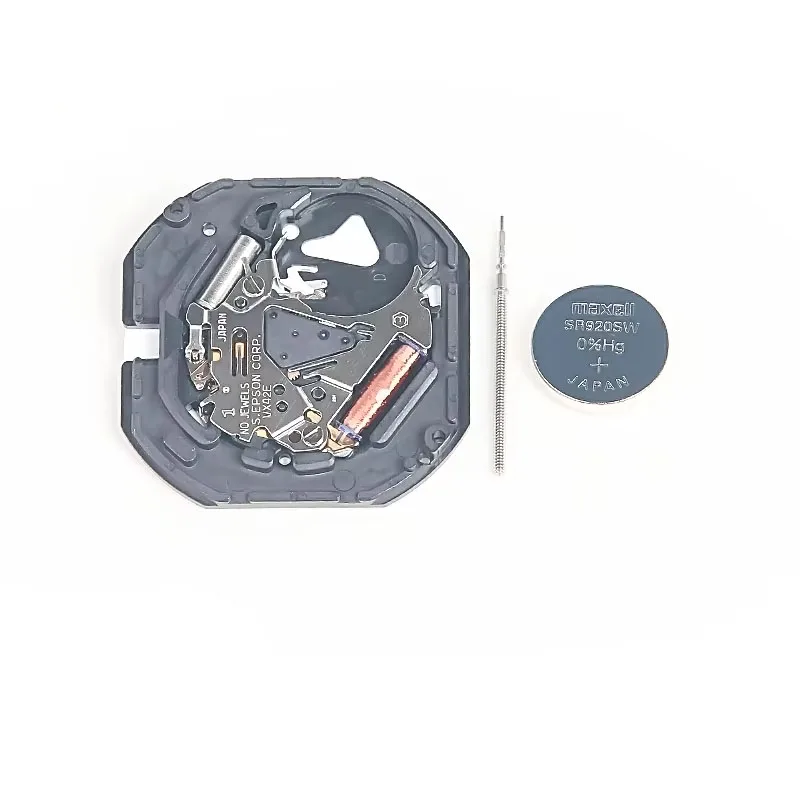 Suku cadang penggantian gerakan, arloji elektronik kuarsa gerakan VX42E tanggal 3/6 tiga tangan