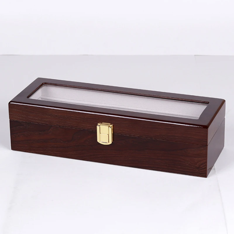 Caja de reloj de madera hecha a mano de lujo para hombres y mujeres, almacenamiento de joyas, caja de embalaje, exhibición de organizador de reloj,