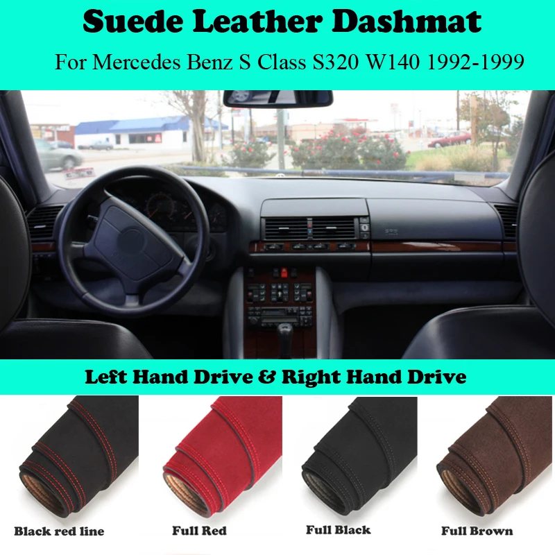 Ornaments Car-styling Suede Leather Dashmat Dashboard Cover Dash Mats For Mercedes Benz S Class S320 W140 500 SL R129 1992-1999