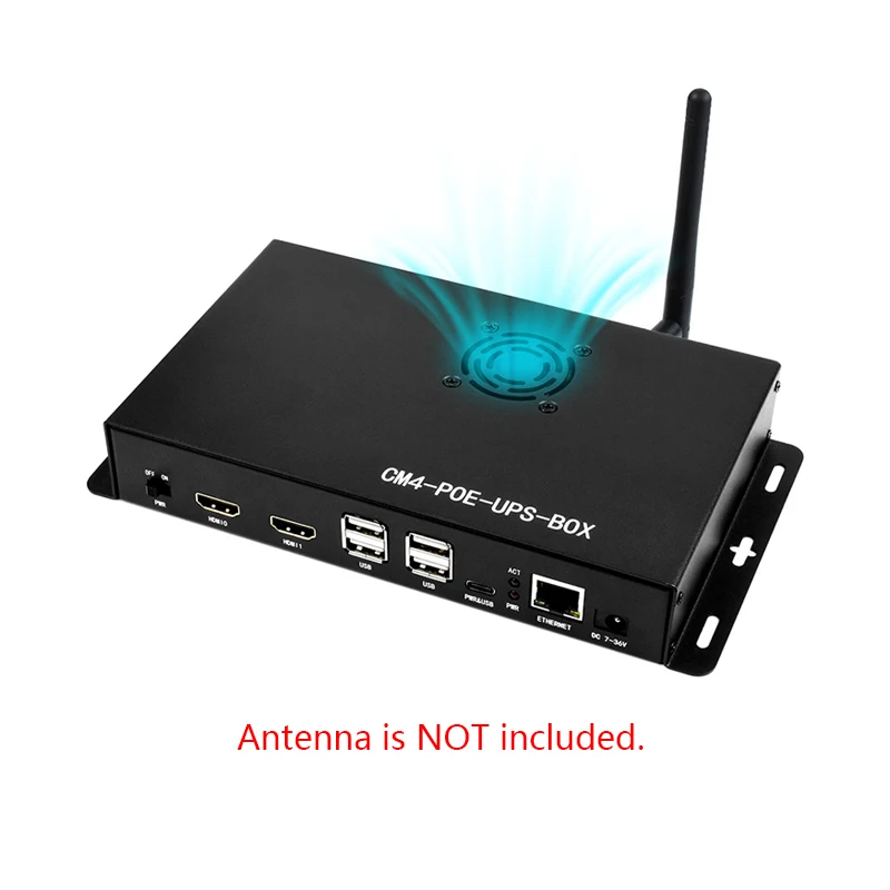 Carte d'extension CM4-PoE-UPS-Base pour Raspberry Pi, Module de calcul 4, Kit Mini-ordinateur UPS, Ethernet Gigabit, double HDMI, usb 2.0 Quad