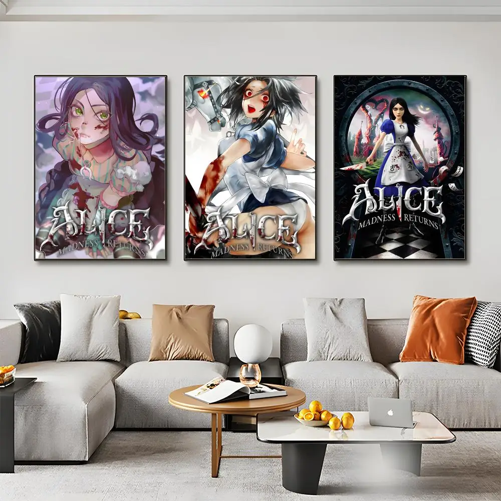 Game A-Alice madness returns Poster Room Wall Art Decor Waterproof