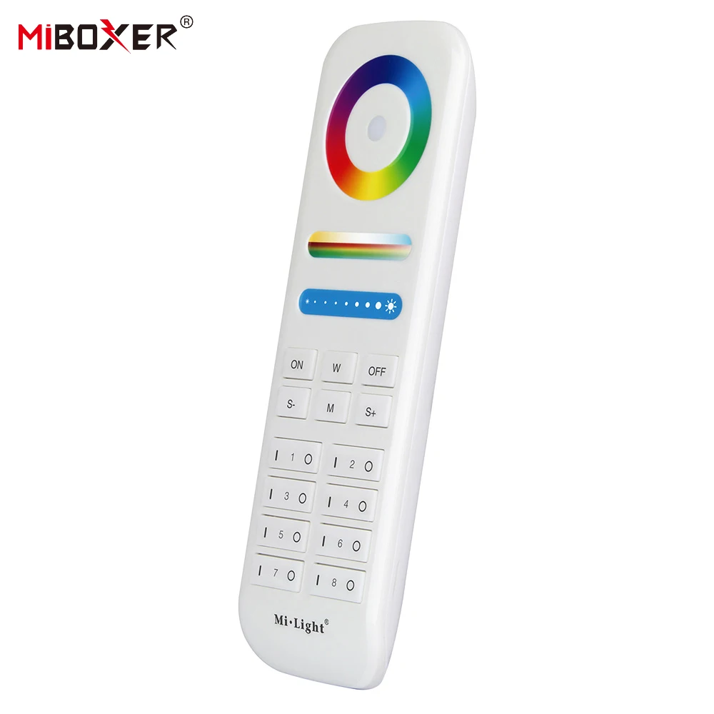 Miboxer Milight FUT089 2.4GHzRF 8-Zone Group RGB+CCT Touch Remote for Single color CCT RGB RGBW RGBCCT Lamps Or led strip Series