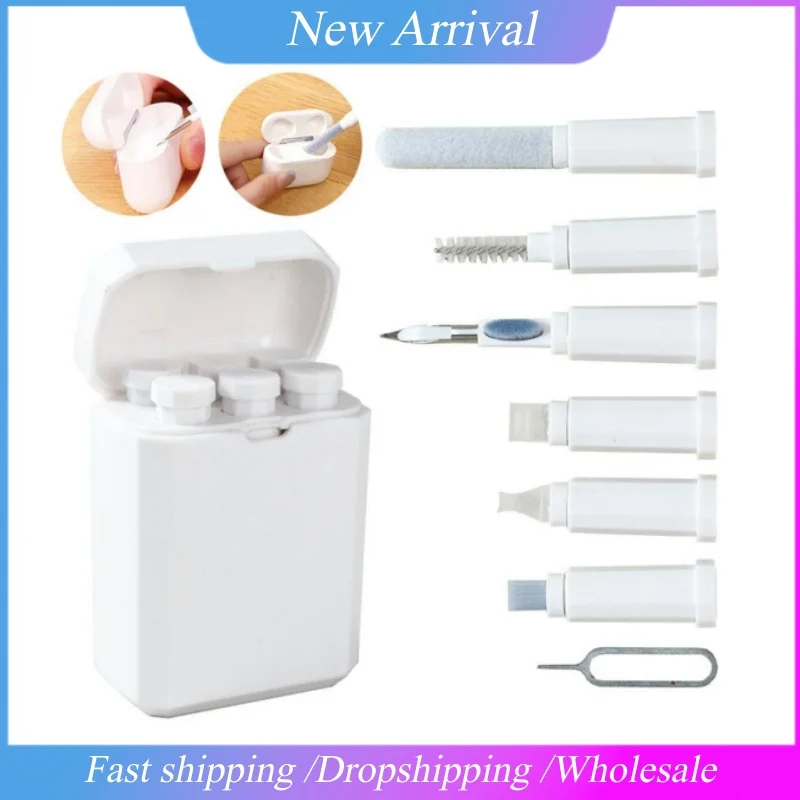 7 In 1 Universal Multi-function Cleaner Kit For Airpods Headset Cleaning Pen Keyboard Brush Bluetooth Earphones Cleaning Tools