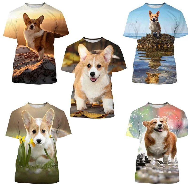 Summer Causal Harajuku Tops Oversized Short Sleeve Cute Dog 3d Print T Shirt for Man Casual Fashion T Shirt Y2K Clothing