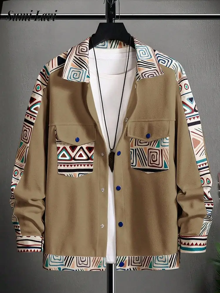 

Stylish Men's Buttoned Jacket Coat Autumn Winter Vintage Woolen Blend Cardigan Tops Men Fashionable Long Sleeve Buttoned Jackets