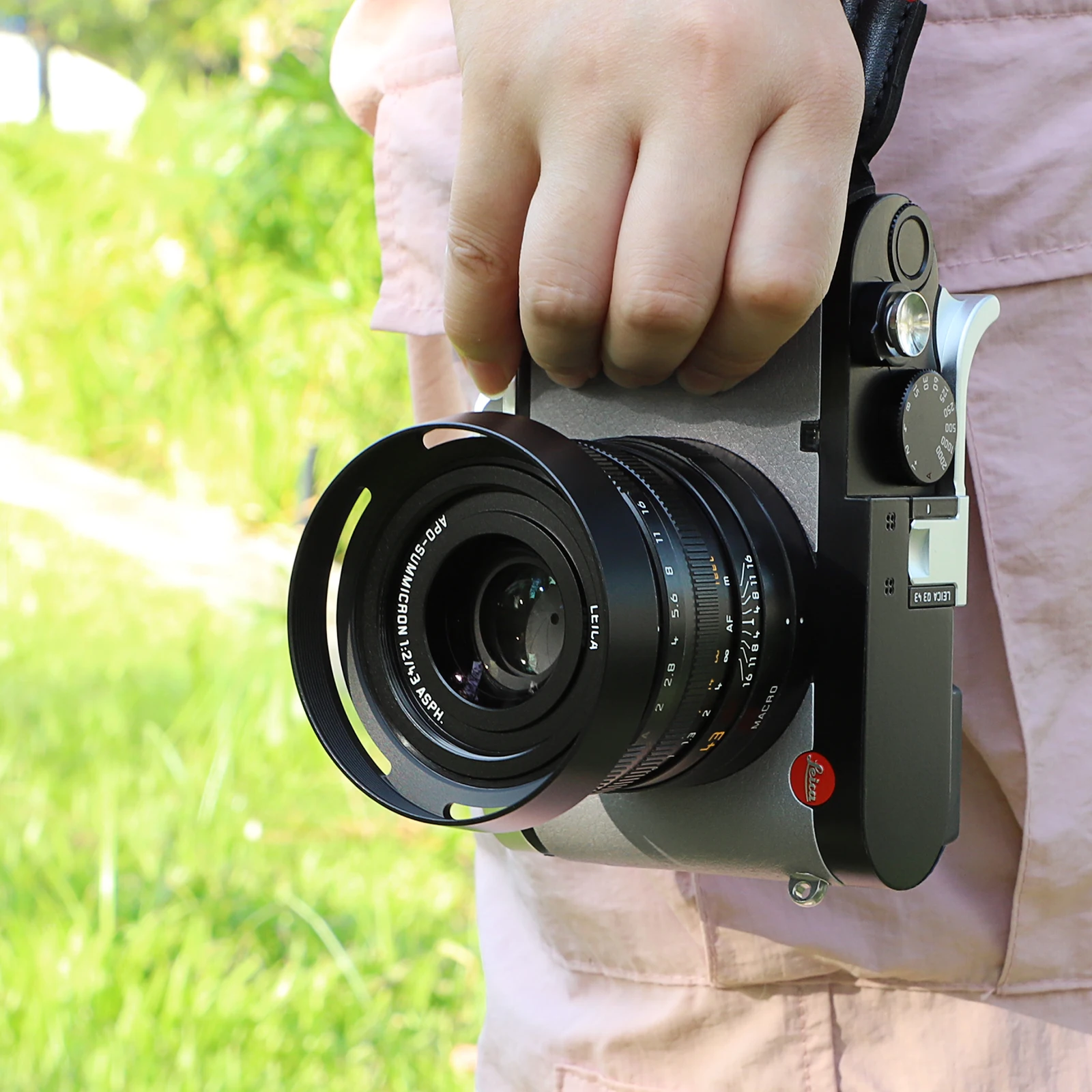 Haoge LH-LQ غطاء عدسة معدني مع غطاء لكاميرا Leica Q3 43 Q3 Q2 Q Q-P QP Typ 116 Typ116 باللون الأسود