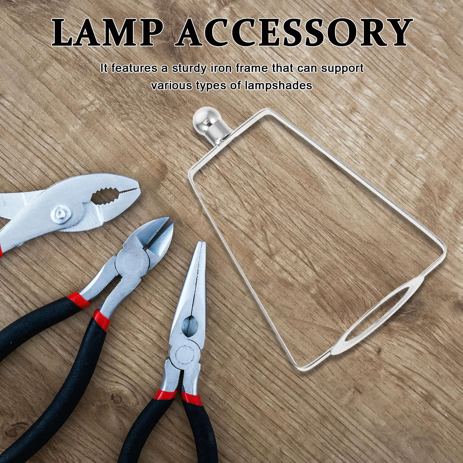 Crystal Lamp Frame Metal Holder Sturdy Iron Double Ring Lamp Bracket DIY Lighting Accessories for Table Floor Lampshade Fixing