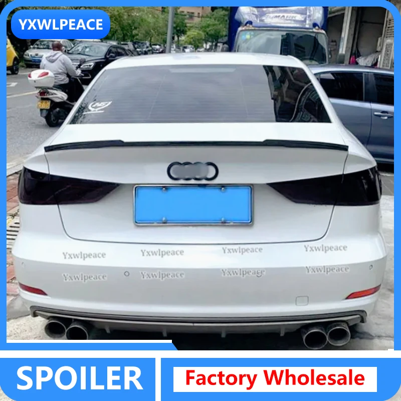 

For Audi A3 Sedan 2014 2015 2016 2017 2018 S3 Spoiler High Quality ABS Material Primer Color Car Rear Trunk Lid Spoiler