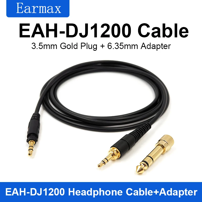 For Technics EAH-DJ1200 Headphone Cable Gold-Plated Headphone Adapter Replaceable Headphone Cable