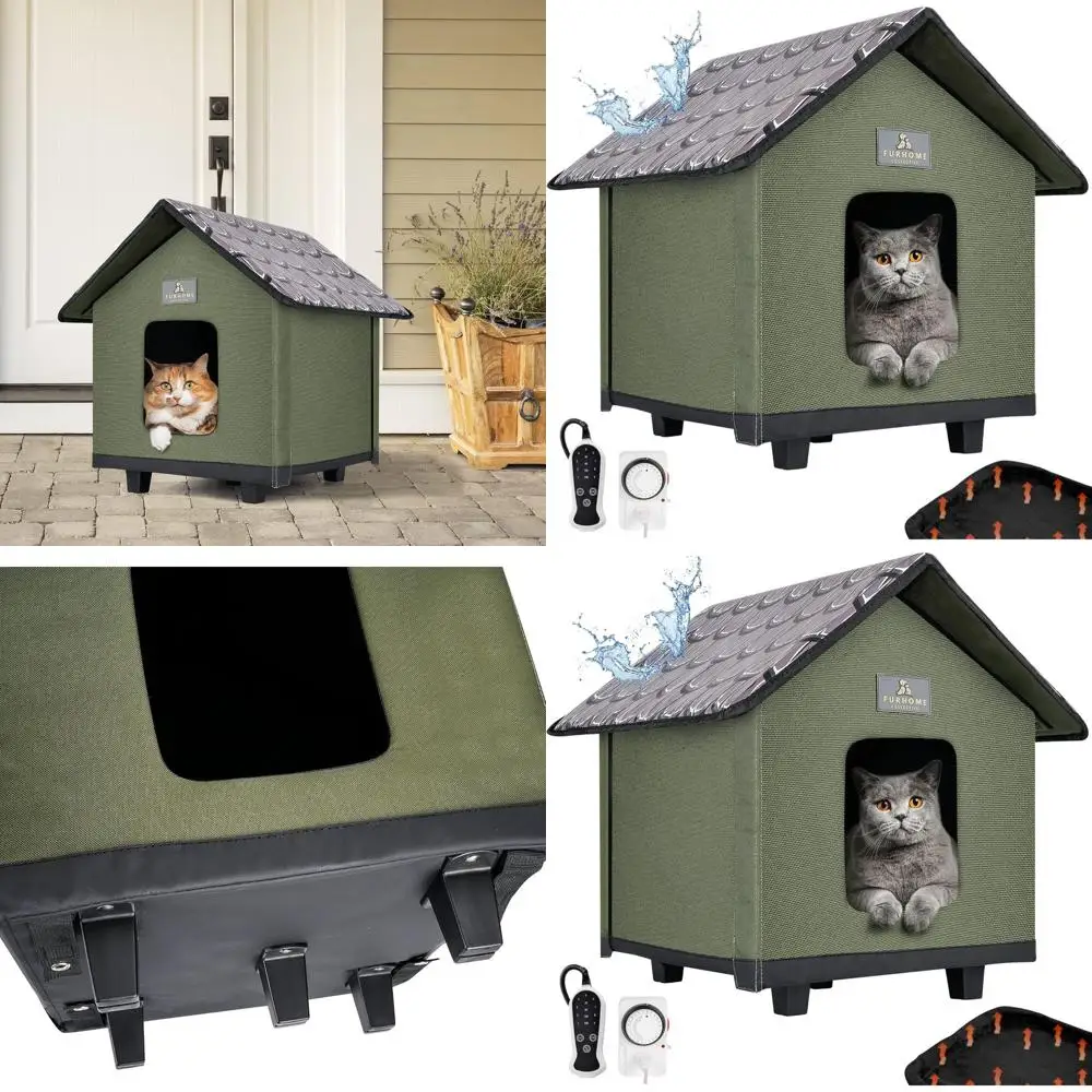 

Insulated Outdoor Cat Shelter with Heating for Feline Comfort