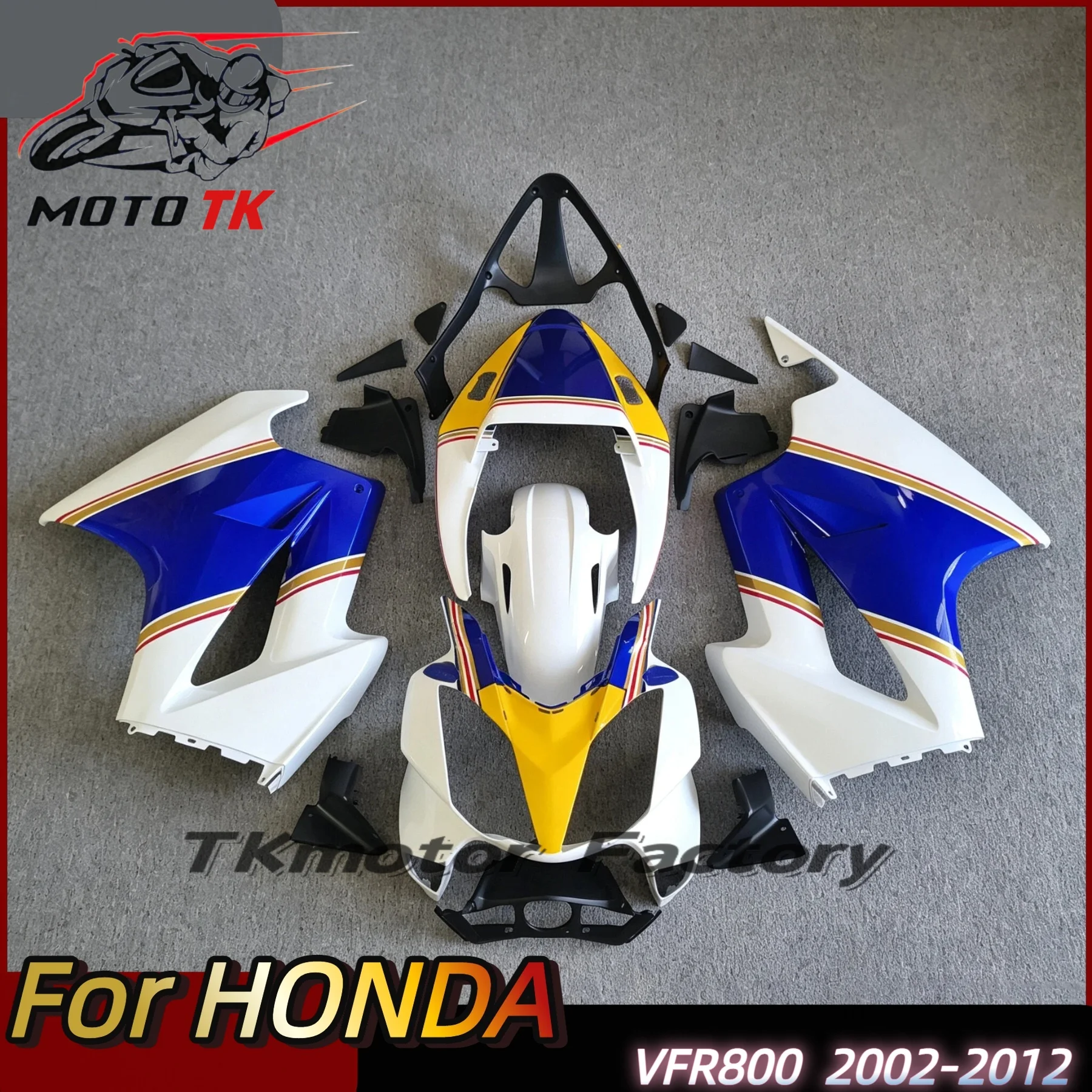 For VFR800 2002 - 2013 Body Kits VFR 800 VTEC 2012 2003 2004 Fairing | include tank cover | Blue white Bodywork
