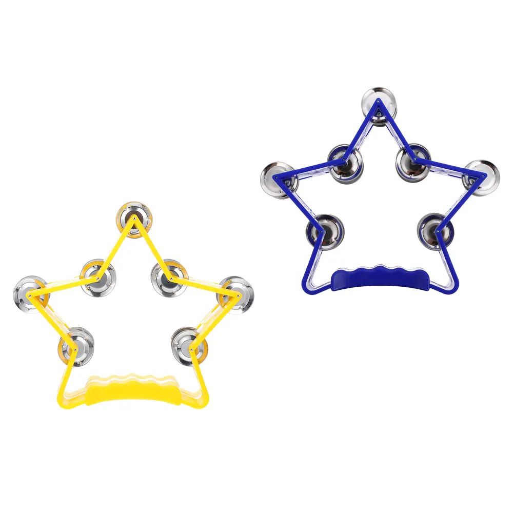 

2pcs Rhythm Percussion Handbells Hand Ring Drum Kids Music Enlightenment Toys Cheer Props Safe Material for Children