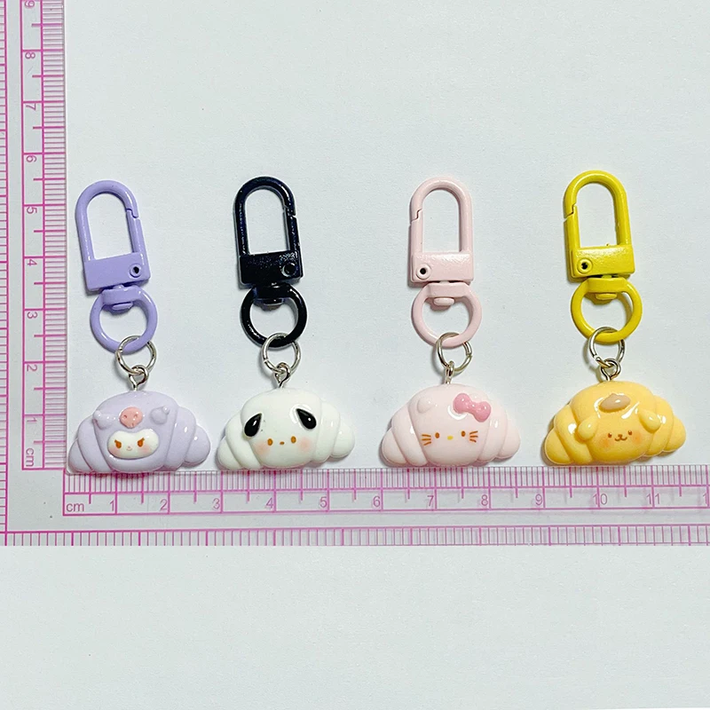 Sanrio Brot Hallo Kitty Kuromi Schlüssel bund Kinder Spielzeug Anime Anhänger Schlüssel ring niedlichen Kitty Frauen Taschen Schlüssel anhänger Kind Geburtstags geschenke