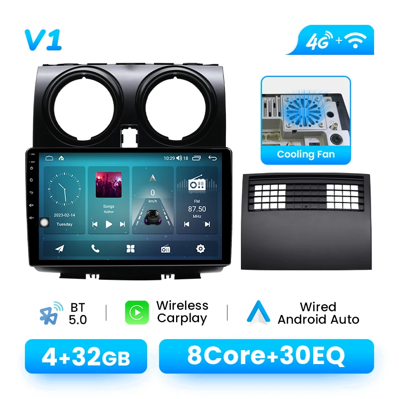 Android14 Draadloze CarPlay Autoradio Speler Voor Nissan Qashqai 1 J10 2006-2013 Multimedia GPS 4G Wifi RDS Android Auto 1280*720 P