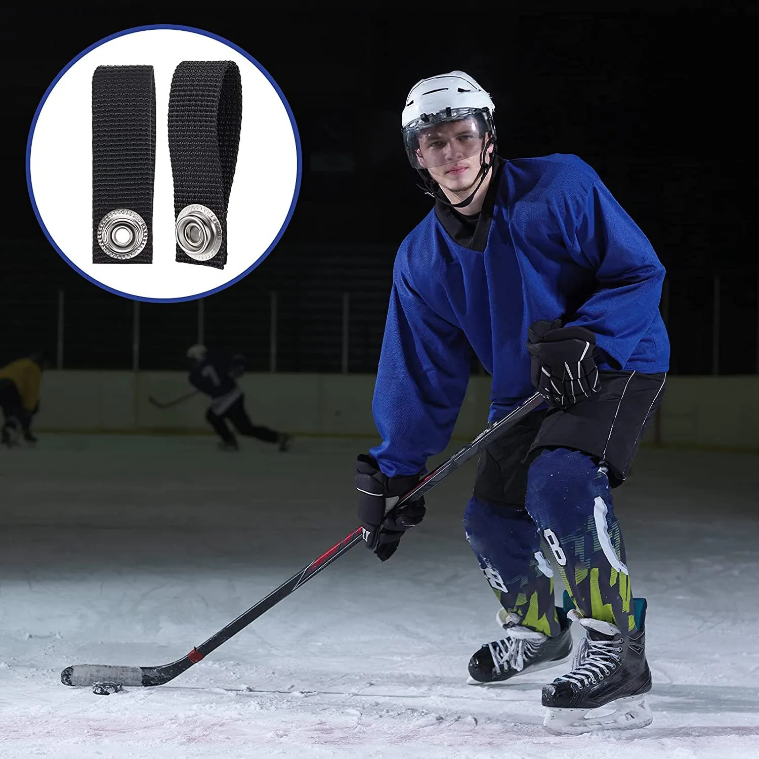 

BVBV Hockey Helmet Chin Strap Detachable Helmet Loops Hockey Chin Strap Helmet Strap with Single Snap Hockey Helmet Accessory