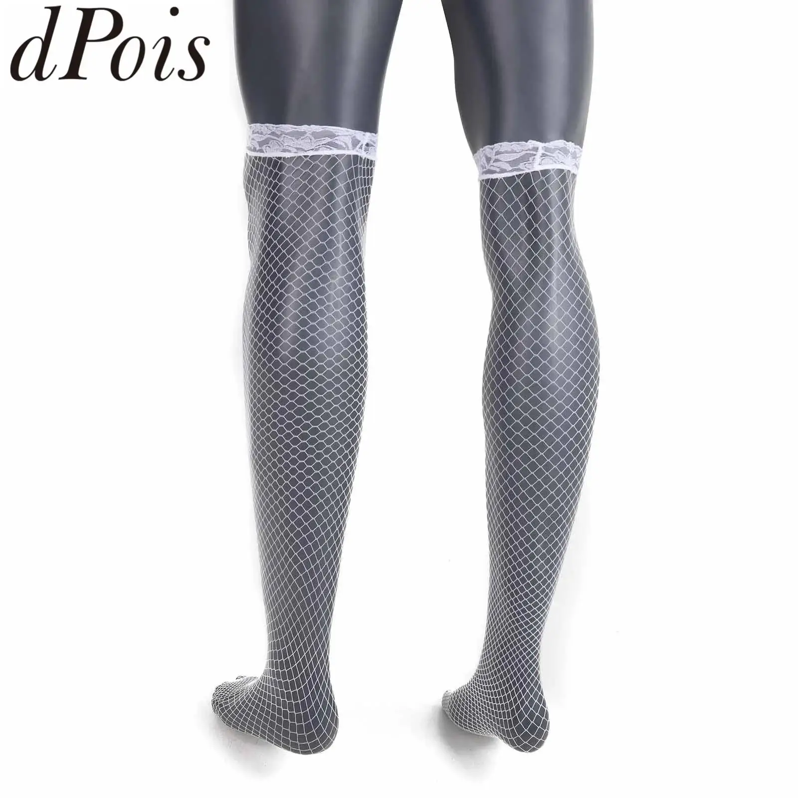 

3Pairs Men's Sexy Net Knee Length Socks Anti-hook Silk Thin Leg Socks Jk Summer Thin Socks Special Occasions Nightclub Stocking