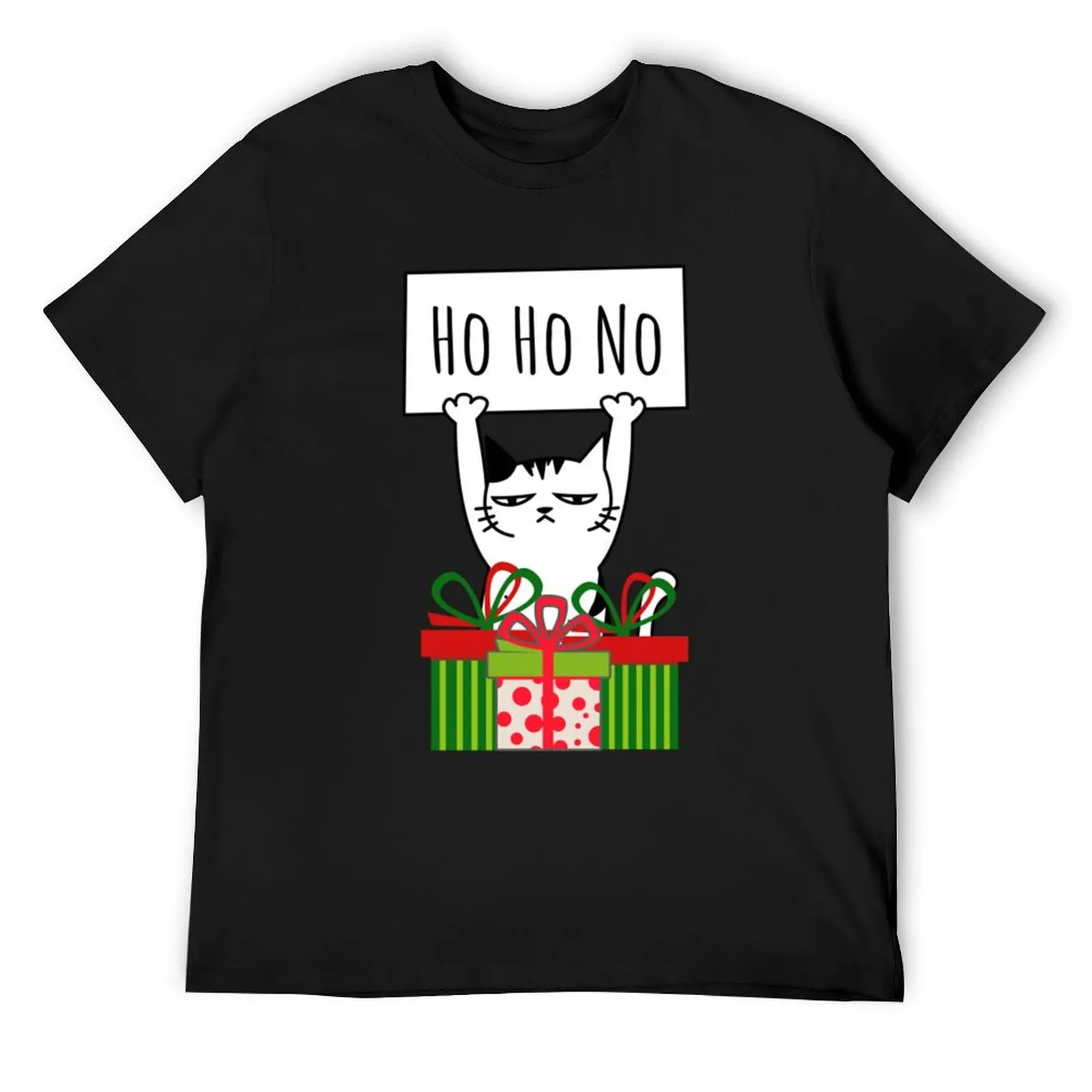 

Cat Christmas Cat Ho Ho No T-Shirt anime anime tshirt T-shirts man Clothing mens white t shirts