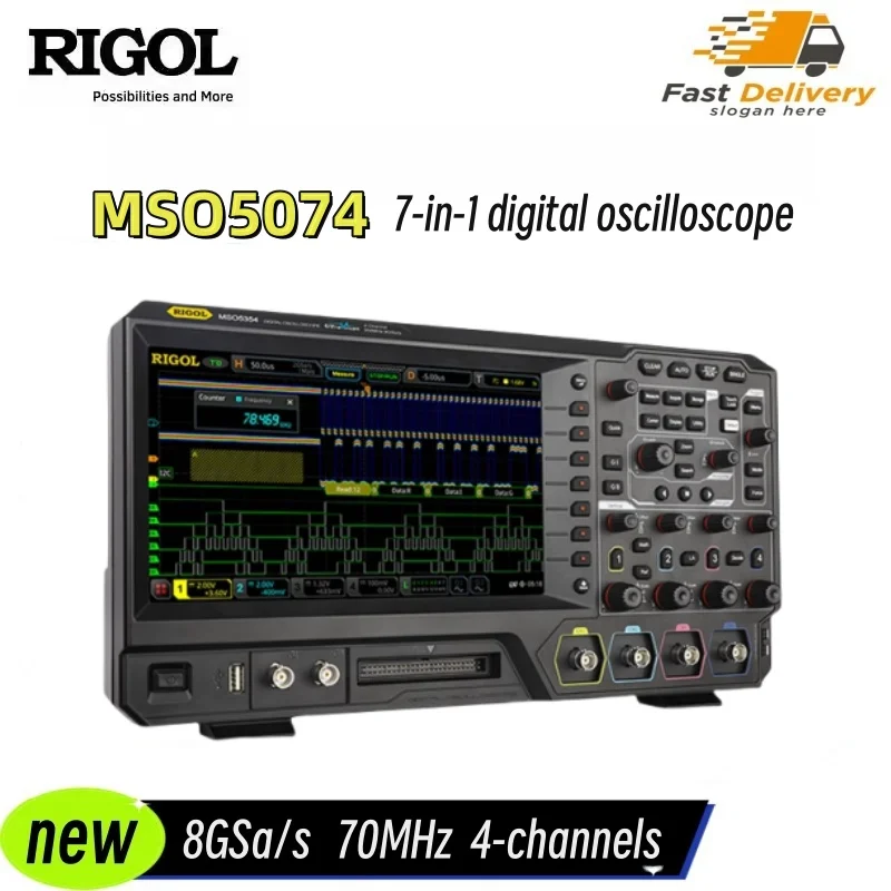 

Rigol MSO5074 Four Channel,70 MHz Digital / Mixed Signal Oscilloscope,100 Mpts Memory Depth,8 GSa/s