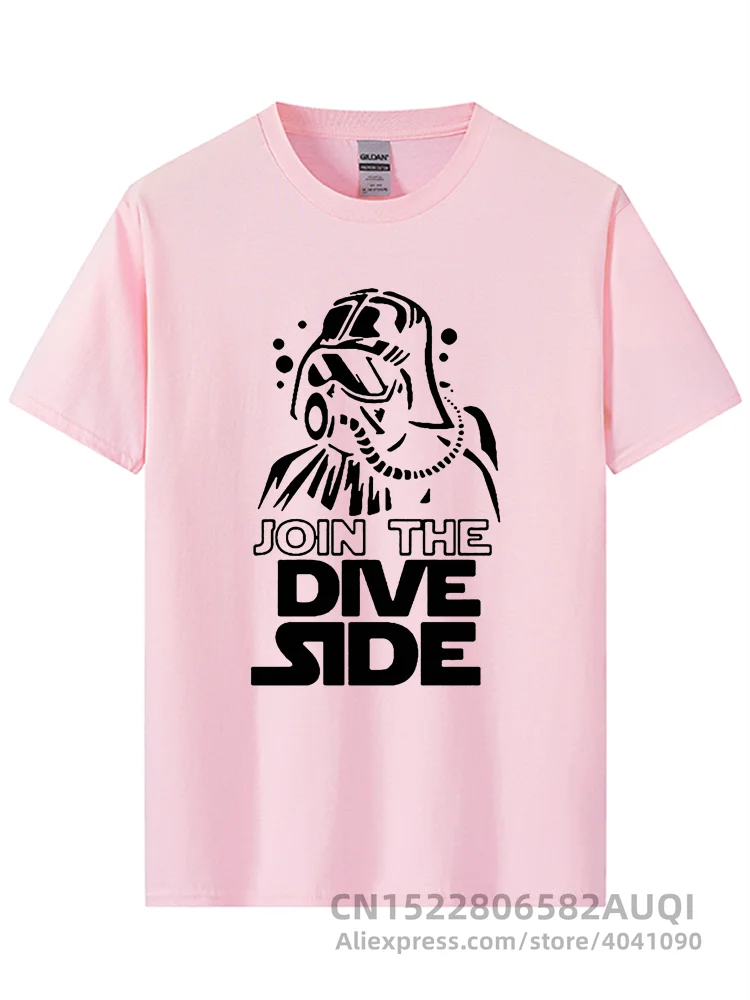 JOIN THE DIVE SIDE DARK Underwater Funny Printed T Shirt Cotton Short Sleeve O-Neck Men\'s Clothing Brand Top Tee-Shirt Plus Size