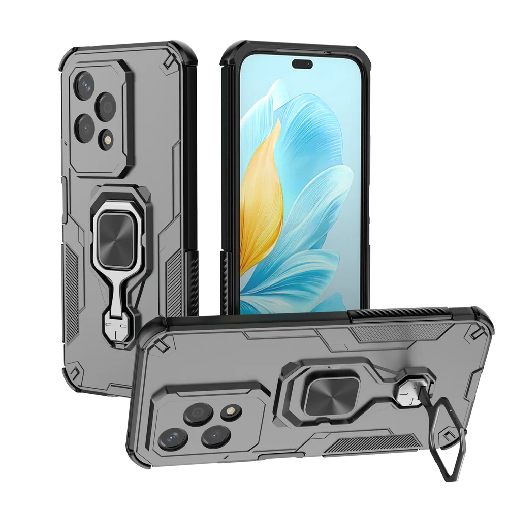 Coque de protection antichoc avec anneau de luxe et support pour Huawei Honor 200 Lite 5G