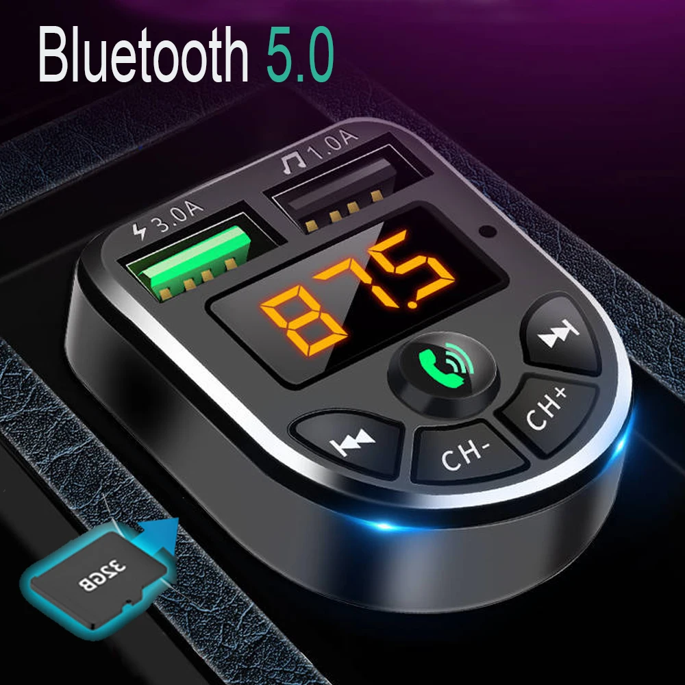 Bluetooth 5.0 MP3 Player Wireless Audio Receiver Dual USB 3.1A Fast Charger 5.0 Version+EDR Fast Charger Portable Audio Accessor