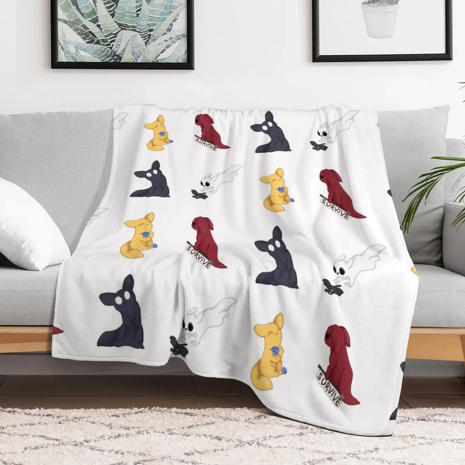 Rain World slugcats Throw Blanket for babies Plaid Blankets