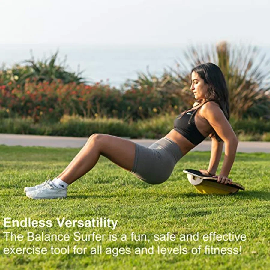 لوح توازن الخيزران الصديق للبيئة من Blue Planet Balance Surfer لمكاتب المكتب الدائمة وممارسة ركوب الأمواج في الأماكن المغلقة #2