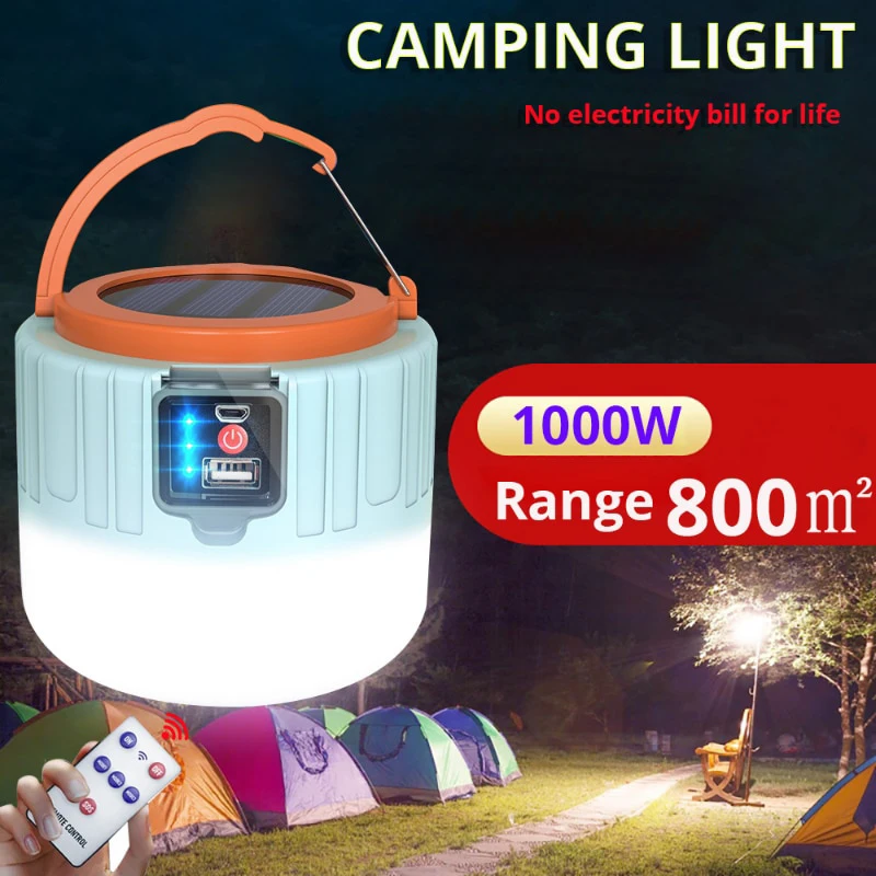 Campinglampe Bulb Portable Emergency Lamp Bombillas Rechargeable Repair Solar Work Light BBQ Led Camping Lantern